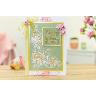 Crafter's Companion Garden of Love 3D embossing stencil, 12.7 x 17.8 cm, peony corner