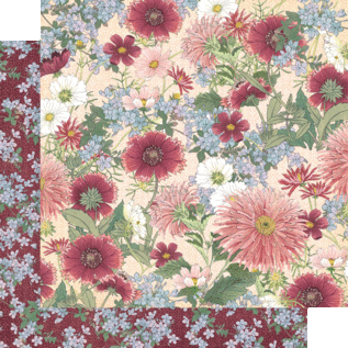 GRAPHIC 45 Graphic 45, Blossom Collection, blocco di carta di design 30,5 x 30,5 cm + set di adesivi!