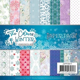 Joy!Crafts / Jeanine´s Art, Hobby Solutions Dies /  Papier à motifs, Les couleurs de l'hiver, 15 x 15 cm, 23 feuilles, 170gr