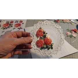 Feuille A4 prédécoupée 3D: roses