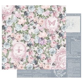 Prima Marketing und Petaloo Designpapier, Poetic Rose, 30,5 x 30,5 cm (12 x 12 inch)