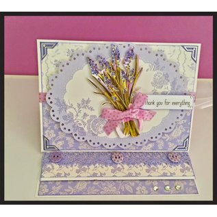 Bilder, 3D Bilder und ausgestanzte Teile usw... Luxury A4 3D die cut sheet with silver foil, Lavender