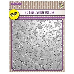 3D Embossingsfolder, Backgrounds Flowers, 152 x 152mm. Zum tiefen Relief Prägung auf Karten, Alben Kollage, Scrapbooking , Mixed Media u.v.m.