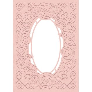 Crafter's Companion Carpeta de gofrado y plantilla de perforación, gofrado y perforado, Marco decorativo de rosas, 12,7 x 17,8 cm,
