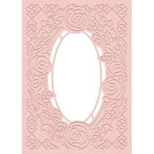 Crafter's Companion Embossing folder and punching template, embossing and punching, Decorative roses frame, 12.7 x 17.8 cm,