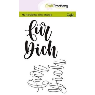 Craftemotions Transparent Stempel, A6, Handletter, Text deutsch, "für Dich",