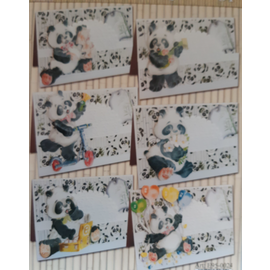BASTELSETS / CRAFT KITS komplet kort sæt, Panda Parade