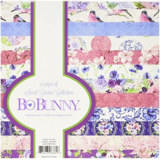 BO BUNNY Bloc de papier, par Bo Bunny, Secret Garden, 15,5 x 15,5 cm, 36 feuilles!