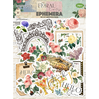 Embellishments / Verzierungen Ensemble d'éphémères de tapisserie florale, 24 pièces!