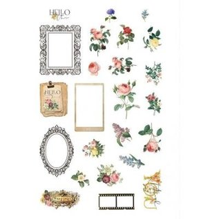 Embellishments / Verzierungen Ensemble d'éphémères de tapisserie florale, 24 pièces!