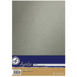 AURELIE Cardstock, Mettalic, silver, 10 sheets, two-sided, 250 g / m²