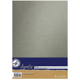 AURELIE Cardstock, Mettalic, silber,  10 Blatt, zweiseitig,  250 gr./m²