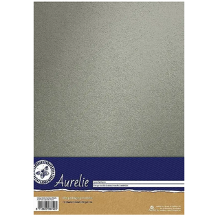 AURELIE Cardstock, Mettalic, silver, 10 sheets, two-sided, 250 g / m²