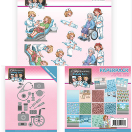 Yvonne Creations Punching stencils SET, designer block and die cut sheet collection Theme: Health