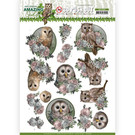 AMY DESIGN 1x 3D Push Out, hibou, 3 motifs pour la conception sur des cartes, des albums, du scrapbooking et bien plus encore