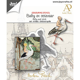 Cutting, embossing and debossing template, baby with stork, Joy Crafts, 6002/1612