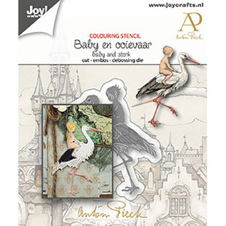 Modello per taglio, goffratura e debossing, bambino con cicogna, Joy Crafts, 6002/1612