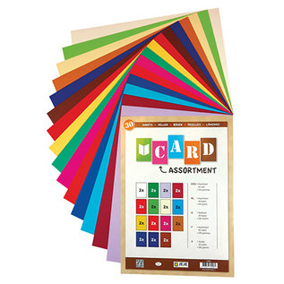 Karten und Scrapbooking Papier, Papier blöcke ENSEMBLE de papier cartonné, 250 g/m², A4, 30 feuilles ! en différentes couleurs, 15 x 2