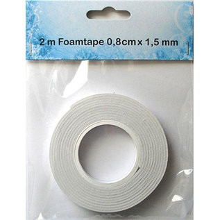 BASTELZUBEHÖR, WERKZEUG UND AUFBEWAHRUNG Skumtape, 1,5 mm x 8 mm x 2 meter, dobbeltsidig lim