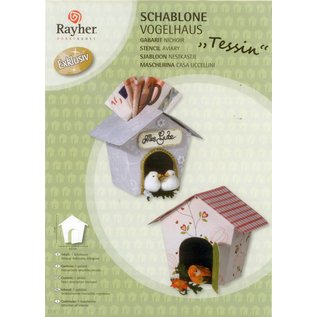 Kunstschablone, Vogelhaus, zum Basteln mit Papier, Moosgummi, Filz,