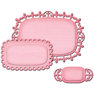 Ponsen en embossing sjabloon SET: 3 decoratieve kaders