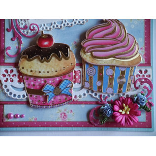 Kit artigianale, per 8 carte, cupcakes