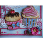 Kit artigianale, per 8 carte, cupcakes