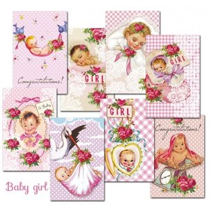 decorer Paper set, mini, 7 x 10.8 cm, with a choice of baby boy and baby girl