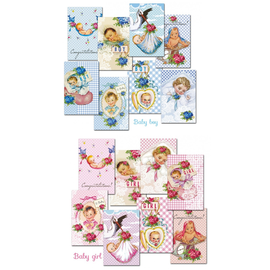 decorer Set di carta, mini, 7 x 10,8 cm, a scelta tra neonato e bambina