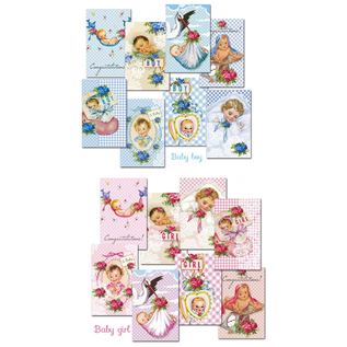 decorer Paper set, mini, 7 x 10.8 cm, with a choice of baby boy and baby girl