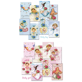 decorer Papierset, Mini, 7 x 10,8 cm, mit Auswahl aus Baby Boy und Baby Girl