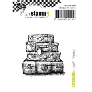 STEMPEL / STAMP: GUMMI / RUBBER Tampon à motif, mini valise vintage,