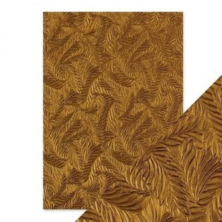 Tonic Studio´s Tonic Studios, Embossed Paper, Copper Feathers, 5 Bogen, 150gsm,
