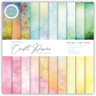 Paper set, grunge, bright vibrant colors, 40 double sided sheets, 20 designs, 180 gsm cardstock