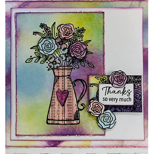 Julie Hickey Stamp motif, transparent, flowers, A7, 74 x 105mm, Julie Hickey