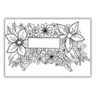 Julie Hickey Stamp motif, transparent, flowers, A6, 105 x 148 mm, Julie Hickey