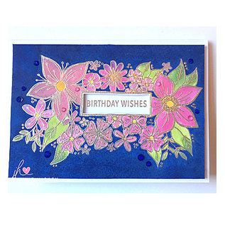 Julie Hickey Stamp motif, transparent, flowers, A6, 105 x 148 mm, Julie Hickey