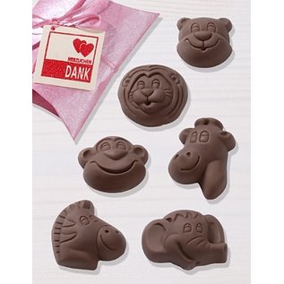 GIESSFORM / MOLDS ACCESOIRES Chocolate mold, Safari, 4.5 x 5.5 cm, 6 forms