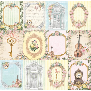 Juego de papel, 15,5 x 15,5 cm, Victorian Home, ¡24 hojas! impreso en ambas caras, 190 g / m2