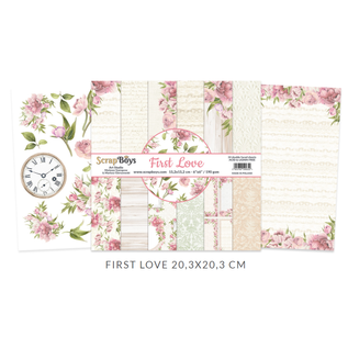 PapierSet, First LOve, 20,3 x 20,3 cm, 12 doppelseitig bedruckt,  190 gsm