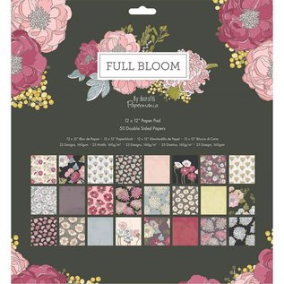 Docrafts / Papermania / Urban Bloc design, pleine floraison, 50 imprimés recto-verso, 30,5 x 30,5 cm, 160 g/m²