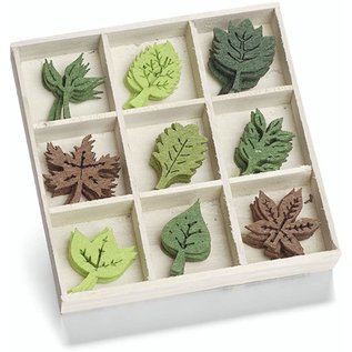 Embellishments / Verzierungen Caja de fieltro, motivo: hojas