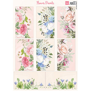 Marianne Design Bildeark, A4, blomsterpaneler, 8 motiver