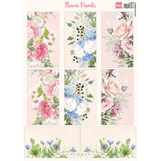 Marianne Design Picture sheets, A4, flower panels, 8 motifs