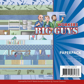 Yvonne Creations Big Guys, Workers, Papierblock, 15,2 x 15,2 cm, 23 Blatt, 170 gr