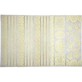 Rub On Transfer SET, lace motifs, cream color, 5 sheets!