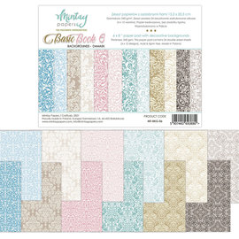 Mintay und Ciao Bella Bloc de base, motifs de fond et de carte, damassé, 15,2 x 20,3 cm, 240 g/m²