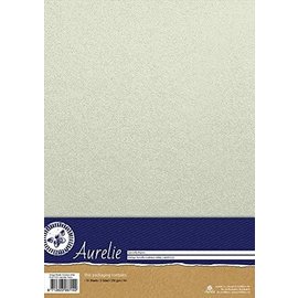 AURELIE Carta metallica, 10 fogli, carta metallica vintage, bianca, 250gsm, formato A4,