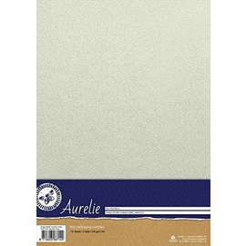 AURELIE Metallkort, 10 ark, vintage metallisk kort, hvitt, 250 g / m2, A4 -format,