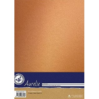 AURELIE Papier cartonné, Mettalic, or nostalgique, 10 feuilles, recto 250 g/m²